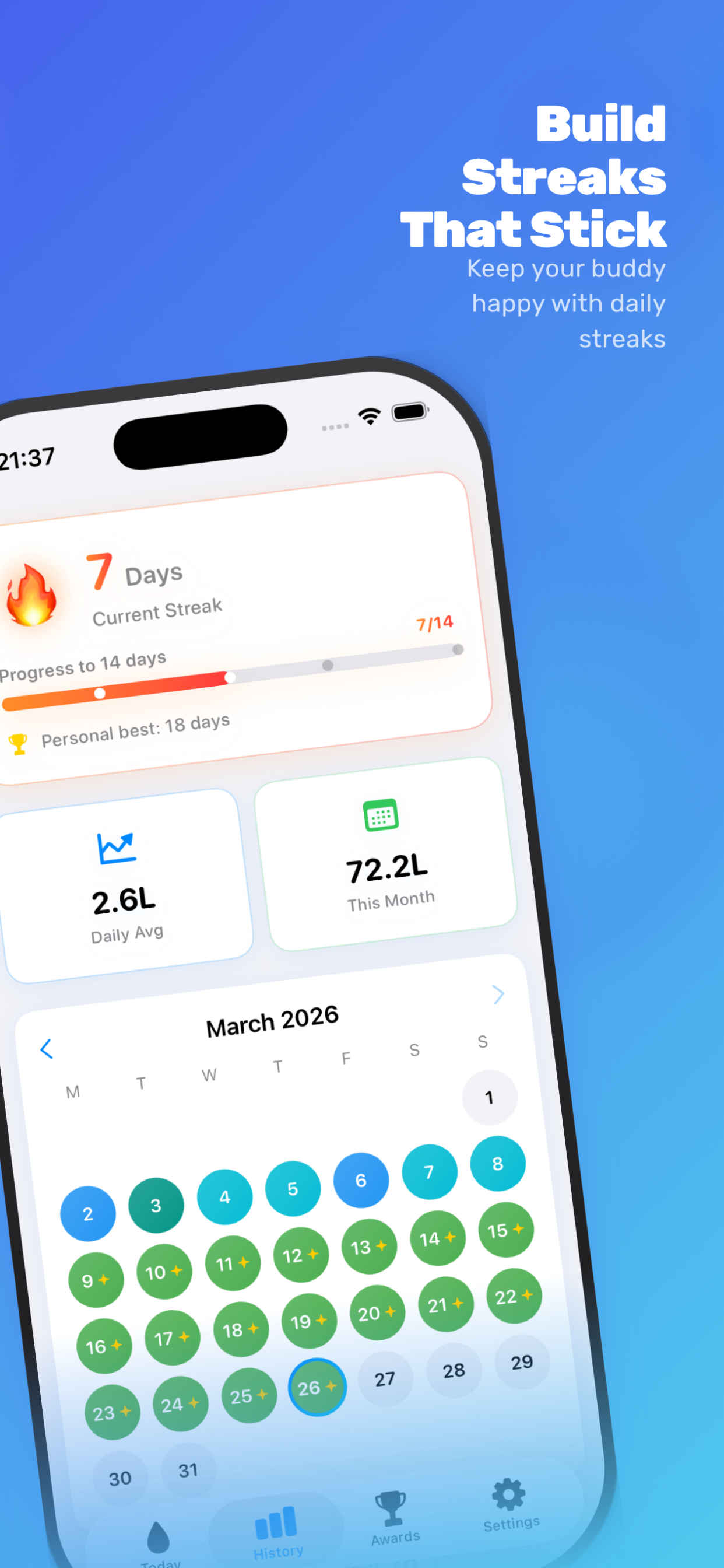Build Streaks That Stick — Streak tracking with calendar heatmap